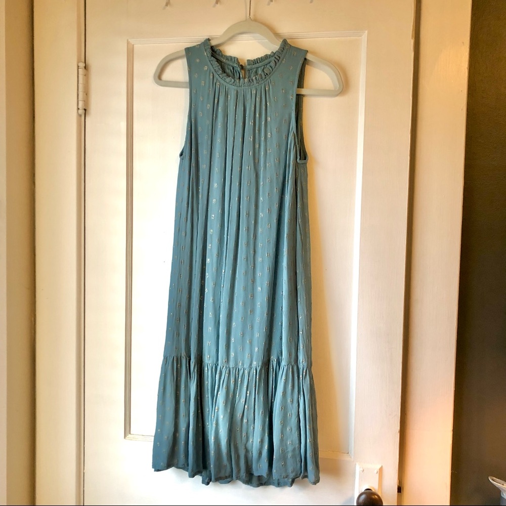 NWT Anthropologie Teal Dot Dress